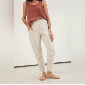 Elizabeth Suzann Clyde Work Pants Linen trouser 6 flax natural